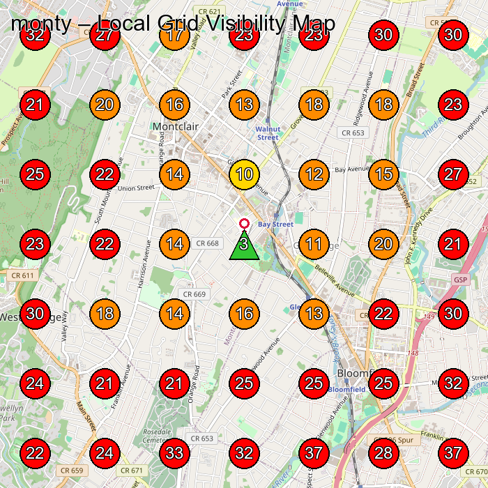 monty GeoGrid visibility map for Women'S Clothing Store in Livingston